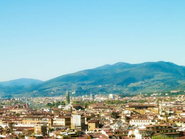 Floransa 'nın banliyö manzarası. Toskana İtalya.