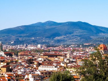 Floransa 'nın banliyö manzarası. Toskana İtalya.