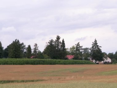 Kashubia 'da hava bulutlu. Gelen yağmur.
