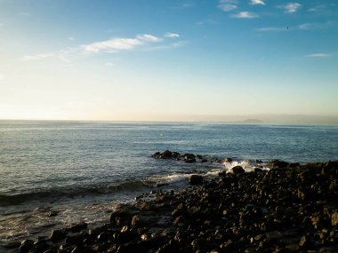 Atlantic Ocean coast view from Lanzarote island. Playa Blanca.