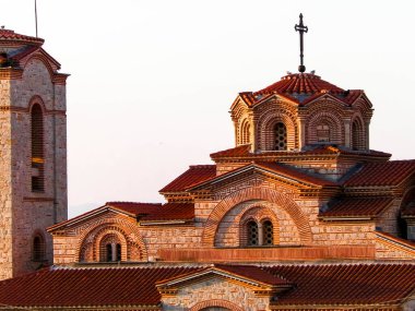 St. Panteleimon Ortodoks Kilisesi. Mimarlık ve din kavramı. Ochrid Şehri, Makedonya.