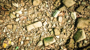 Zemin ve kayalar doğal arka plan. Soyut filtre tonu. Boşluğu kopyala.