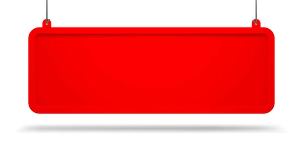 Beyaz Arkaplanda Izole Edilmiş Bir Çerçeve Ile Kırmızı Uzun Tabela — Stok Vektör