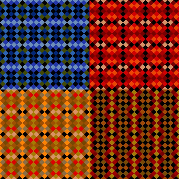 Set Van Abstracte Geometrische Naadloze Patroon Achtergronden Vectorillustratie Stockillustratie