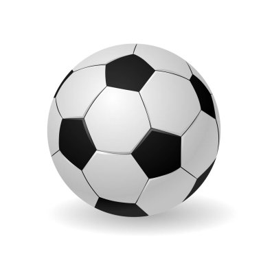 Beyazda izole edilmiş 3 boyutlu futbol topu