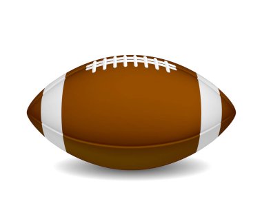 Amerikan futbol topu beyaz üzerine 3 boyutlu izole edilmiş.