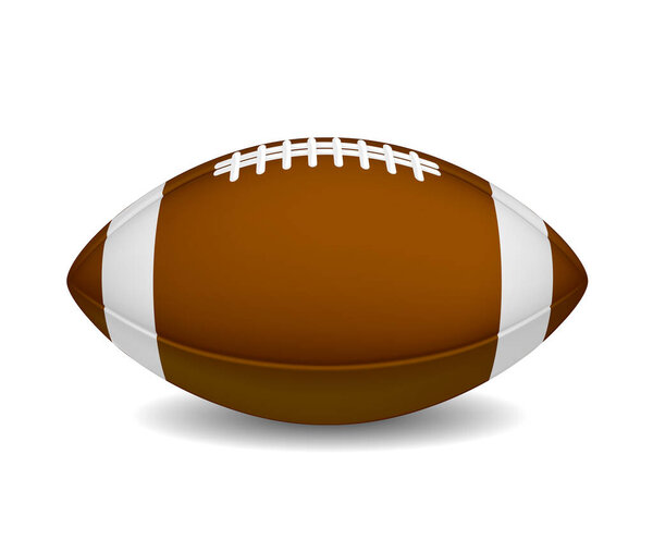 Американский футбольный мяч в 3D стиле изолирован на белом