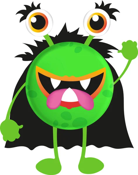 illustration of a happy monster on white background