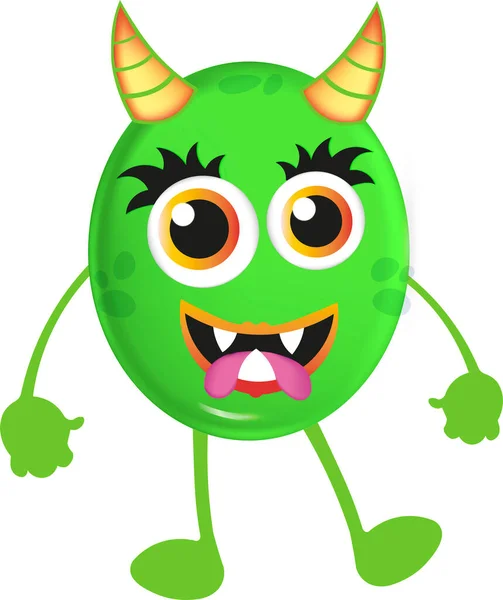 illustration of a happy monster on white background