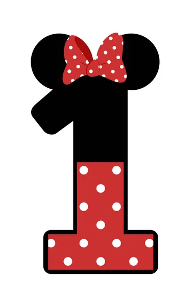 Minnie Mouse Νούμερο Κόκκινο Τόξο — Φωτογραφία Αρχείου