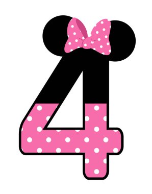 Sevimli çizgi film pembe dört numara. 