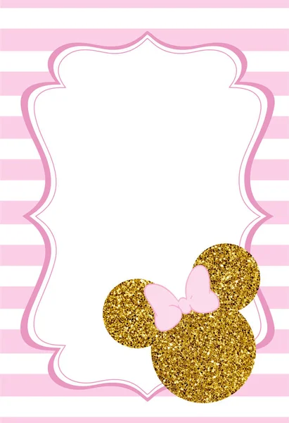 Cute Minnie Mouse Little Baby Shower Card — Stock Photo, Image