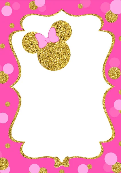 Carino Minnie Mouse Piccolo Bambino Doccia Card — Foto Stock