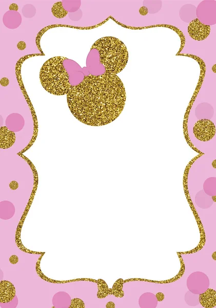 Lindo Minnie Mouse Pequeño Bebé Ducha Tarjeta — Foto de Stock