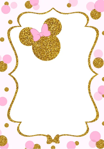 Roztomilý Minnie Myš Malé Dítě Sprchový Lístek — Stock fotografie