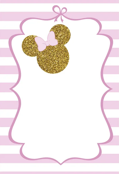Cute Minnie Mouse Little Baby Shower Card — Stock Photo, Image
