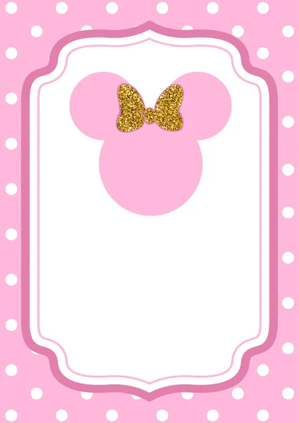 Minnie Ποντίκι Χαριτωμένο Πρόσκληση Ροζ — Φωτογραφία Αρχείου