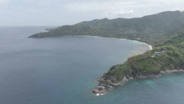 Piękne Zdjęcia Lotnicze Wzgórza Malimbu Pochmurny Dzień Lombok West Nusa — Wideo stockowe