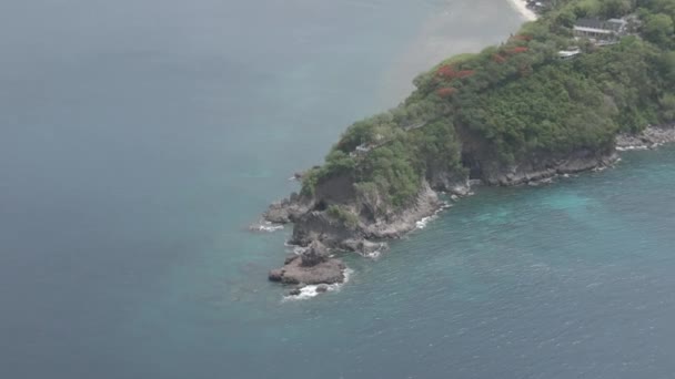 Krásné Letecké Záběry Malimbu Hill Zamračený Den Lombok Západní Nusa — Stock video