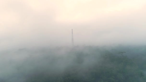 Aerial Footage Beautiful View Hills Mountains Cloudy Morning Banyumas Central — Stok Video
