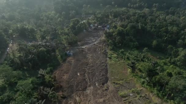 Luftaufnahmen Eines Erdrutsches Deli Serdang Nord Sumatra Indonesien Tanah Longsor — Stockvideo