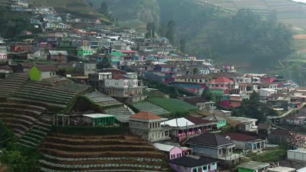 Belleza Imágenes Aéreas Aldea Más Alta Monte Sumbing Nepal Van — Vídeos de Stock