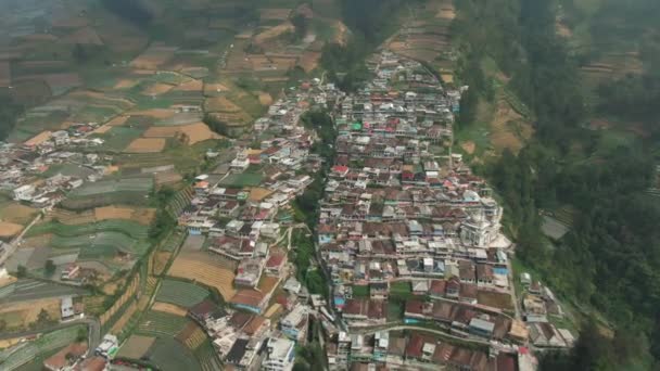Belleza Imágenes Aéreas Aldea Más Alta Monte Sumbing Nepal Van — Vídeo de stock