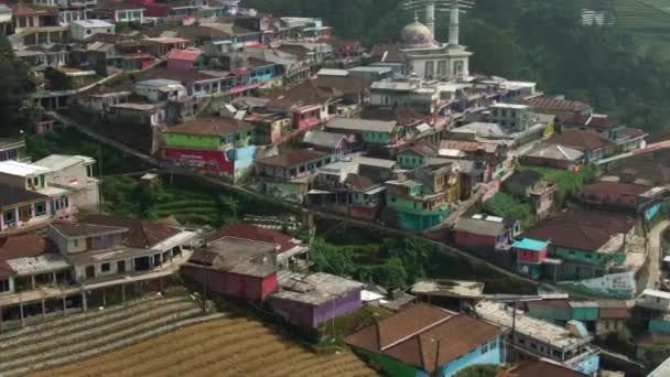Cuplikan Udara Dari Desa Tertinggi Gunung Sumbing Nepal Van Java — Stok Video