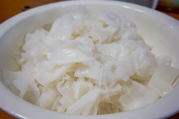 Eine Schüssel Frischer Und Weißer Reisnudeln Chencun Nudeln — Stockfoto