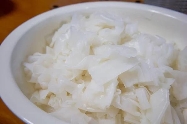 Eine Schüssel Frischer Und Weißer Reisnudeln Chencun Nudeln — Stockfoto