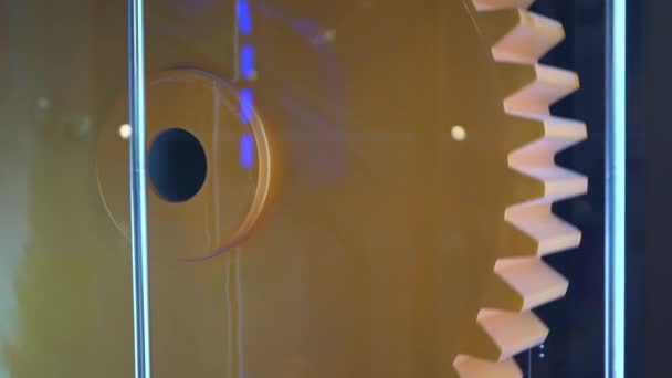 Modelo Engranaje Grande Exhibido Museo Ciencia Tecnología — Vídeo de stock