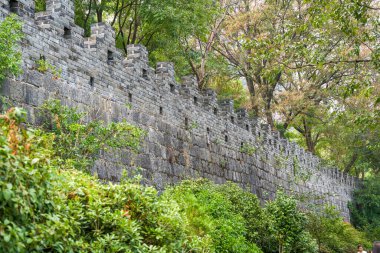 Guilin, Guangxi, Çin 'deki antik şehir duvarlarına yakın çekim