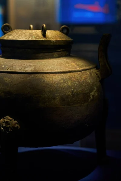 Vaisseau Bronze Reliques Culturelles Culture Bashu Sichuan Dans Chine Antique — Photo