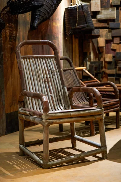 A close-up of a Chinese traditional lounge chair