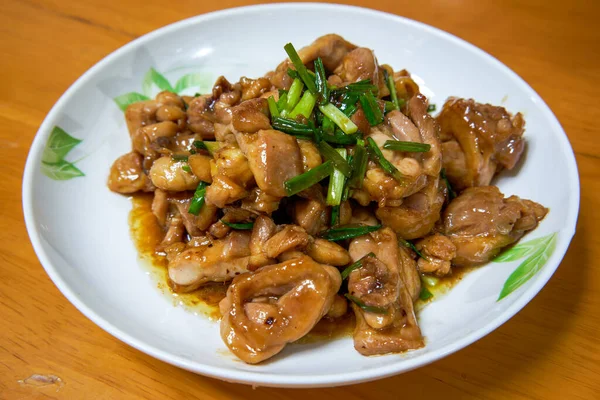 Delicious Chinese Home Cooked Dish Stir Fried Chicken Thigh Sauce — Stock Photo, Image