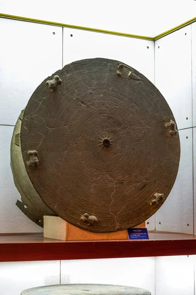 stock image Bronze drum, a traditional musical instrument of the Zhuang nationality in Guangxi, China