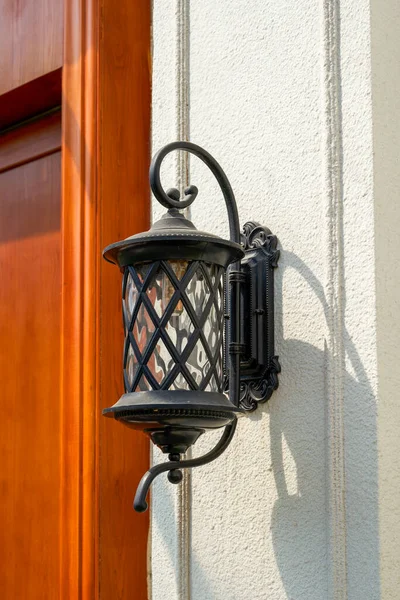 stock image Close-up of vintage wall lamp in luxury manor