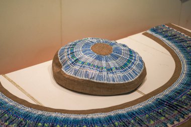 Geleneksel Çin mavi kravat boyalı kumaş ürünlerinin yakın çekimi