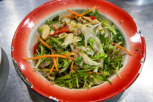 Refreshing Delicious Vietnamese Veggie Chicken Salad — Stock Photo, Image