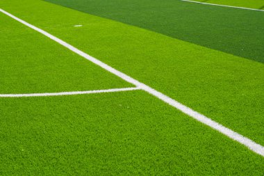 Yepyeni bir futbol stadyumunun gol ve touchline 'ına yakın çekim