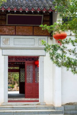 Chinese traditional classical lotus pond garden and architectural landscape