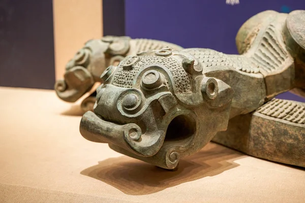 stock image Close-up of Ancient Chinese Divine Beast Bronze Artifacts