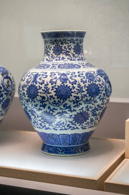 Çin 'deki Qing Hanedanlığı' ndan porselen damarların zarif ve zarif bir çeşidi.