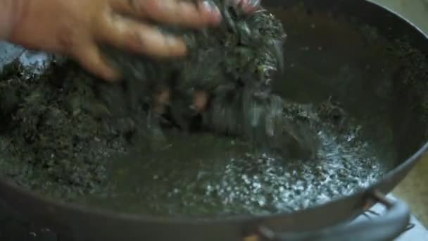 中国清明節の伝統食である5色のもち米を作る過程 — ストック動画