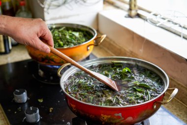 Beş renkli glutinous pilavı yapmak için şifalı otlar gerekiyordu. Geleneksel Çin Mezar Temizleme Günü yemeği.