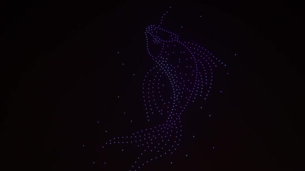 Des Centaines Performances Vol Drones Nuit — Video