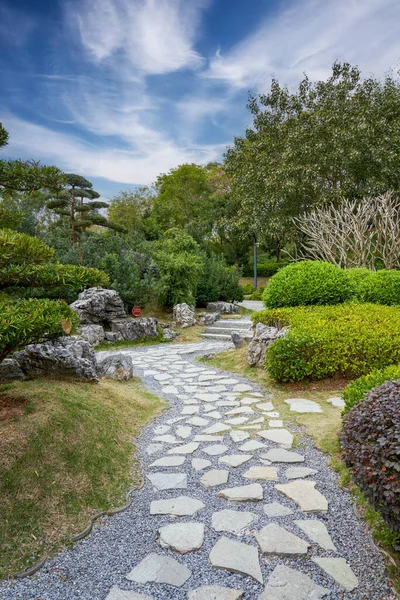 Plantes Paysages Dans Beau Jardin Japonais — Photo