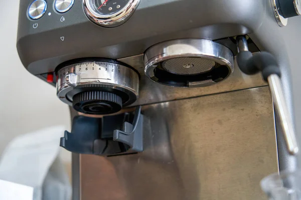 Gedeeltelijke Close Van Een Espresso Machine — Stockfoto