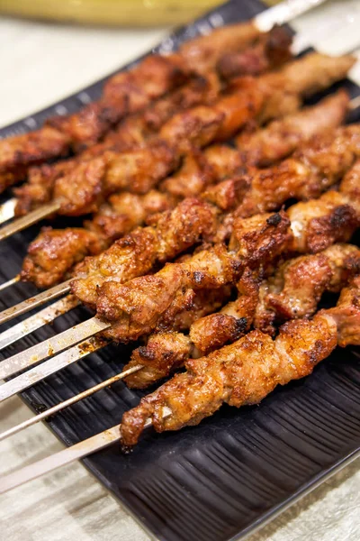Lahodné Čínské Jídlo Xinjiang Kebab — Stock fotografie