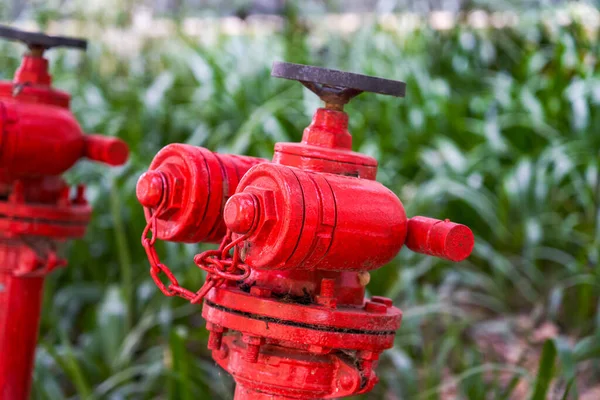 Nahaufnahme Eines Brandneuen Roten Feuerhydranten Freien — Stockfoto